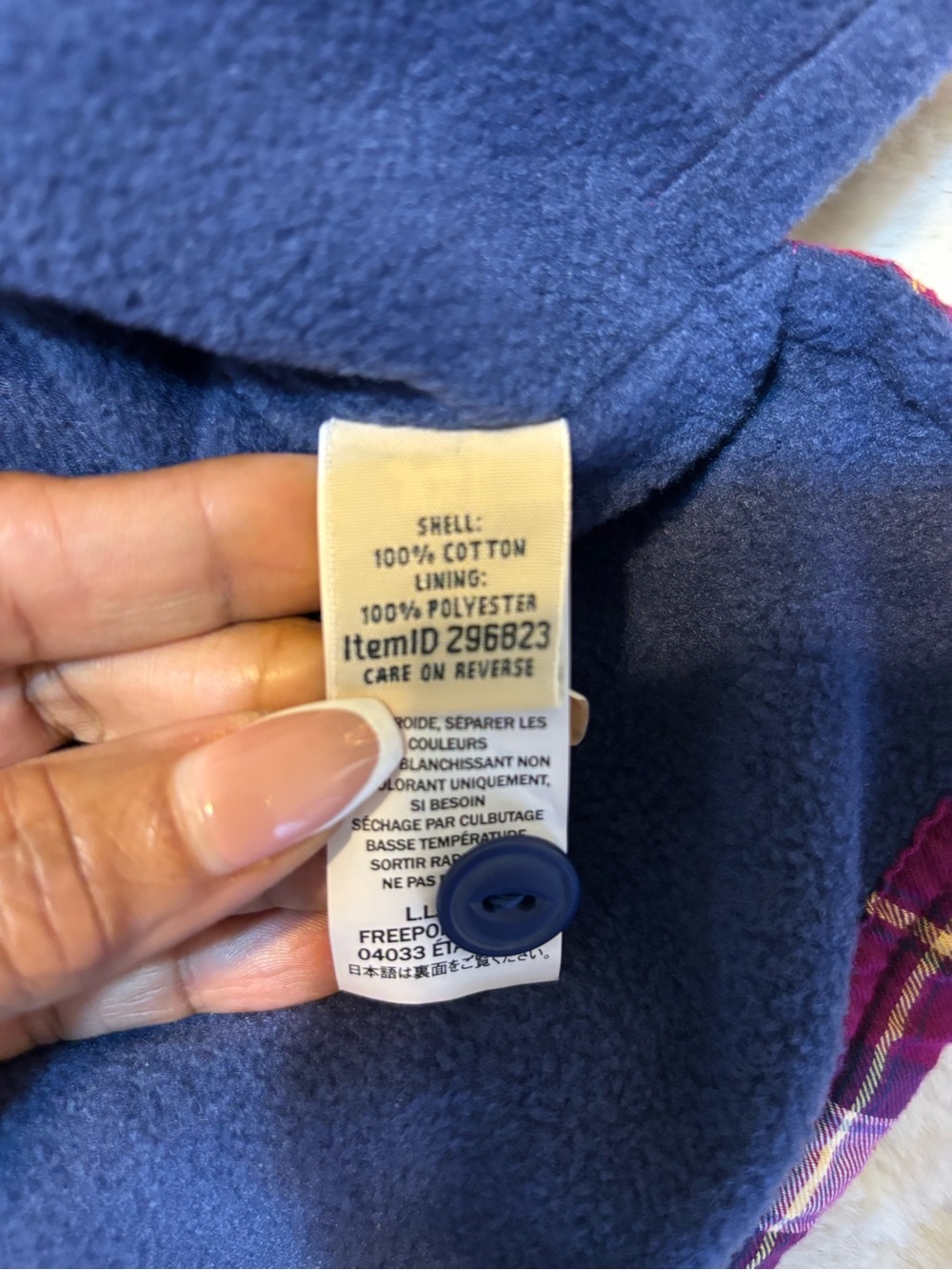 L.L.Bean Women’s S Fleece Lined Flannel Hooded Shirt Jacket Plaid NWT - Picture 7 of 7